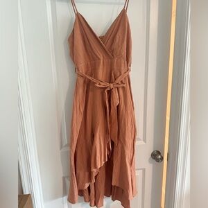 Fashion Nova Asymmetrical Dress in Rust